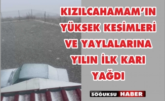 KIZILCAHAMAM'DA KAR YAĞIŞI